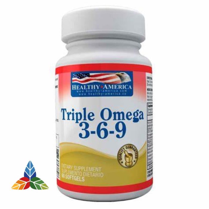 Triple Omega 3 6 9 Healthy America x60 softgels